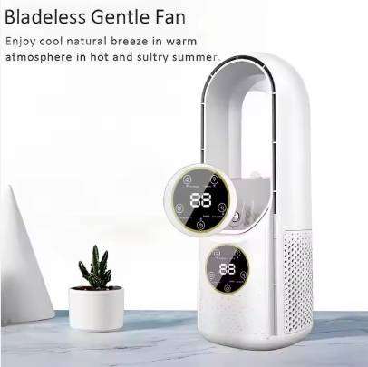 Small Quiet Electric Bladeless Fan Household Use for Air Cooling With Low Noise