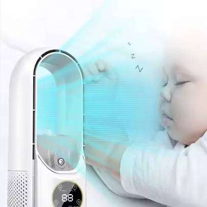 Small Quiet Electric Bladeless Fan Household Use for Air Cooling With Low Noise