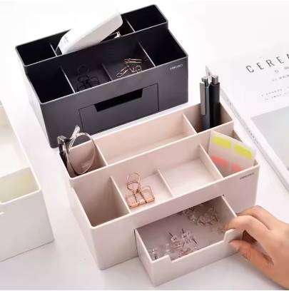Office Storage Box, Cosmetic Accessories Organizer, Stationery Pencil Container Desktop Supplies