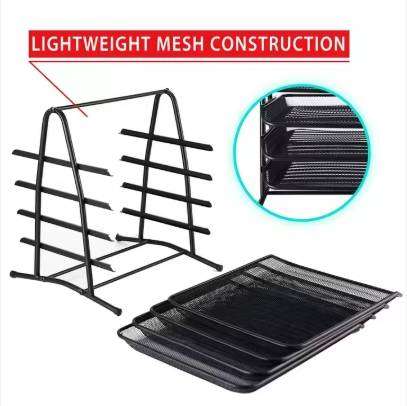 4-Tier Metal Wire Mesh Desk Organizer A4 Document & File Tray