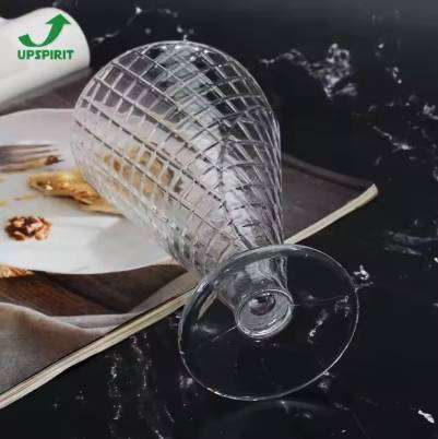 Diamond High Footed Glass Ice Cream Dessert Dish Glass 4pcs
