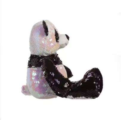 Reversible Sequin Fabric Panda Plush Toy Doll