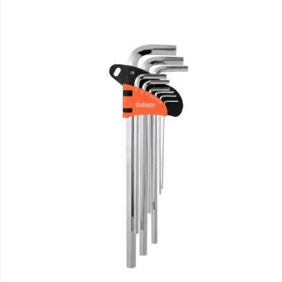 9Pcs Flat End Hexagonal Key Set Long Length Allen Torx Key