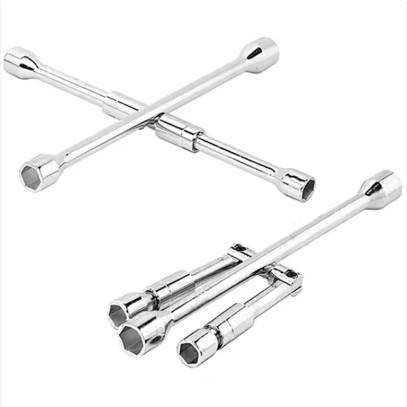 4-Way Cross Lug Wrench Tire Repair Tool Iron Wrench