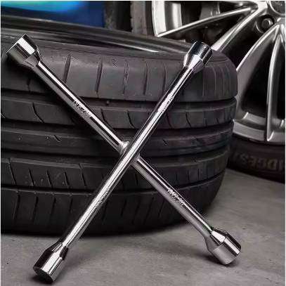 4-Way Cross Lug Wrench Tire Repair Tool Iron Wrench