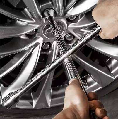 4-Way Cross Lug Wrench Tire Repair Tool Iron Wrench