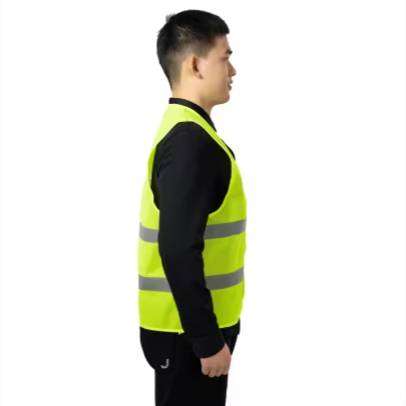 Safety Vest Yellow Fluorescent Polyester Construction Site Raincoat Reflective Mesh for Sanitation