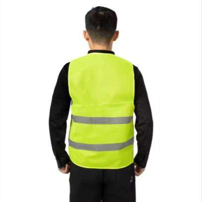 Safety Vest Yellow Fluorescent Polyester Construction Site Raincoat Reflective Mesh for Sanitation