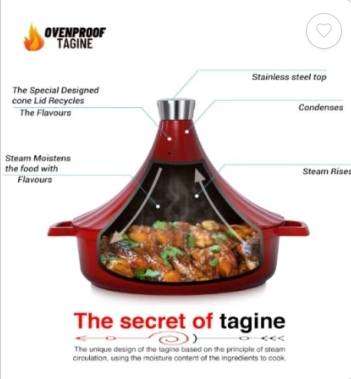 Nonstick Two Lids Induction Die Cast Aluminum Tagine Moroccan Pot