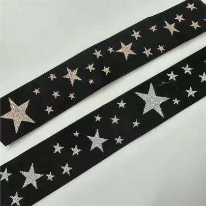 Stretched Lurex Custom Star Wide Elastic Band for hair