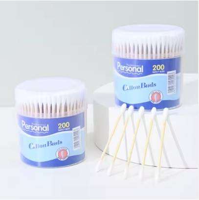 Double Head Plastic Stick Bamboo Cotton Swabs for Makeup Removal