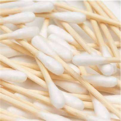 Double Head Plastic Stick Bamboo Cotton Swabs for Makeup Removal