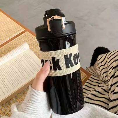 Steel Vacuum Flask Mug With Double Drinking Lid Drinking Mug