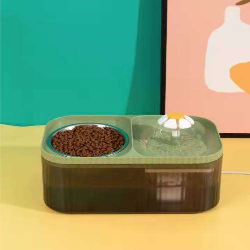 USB Plug Cat Water Fountain and Food Bowl for Dogs and Cats