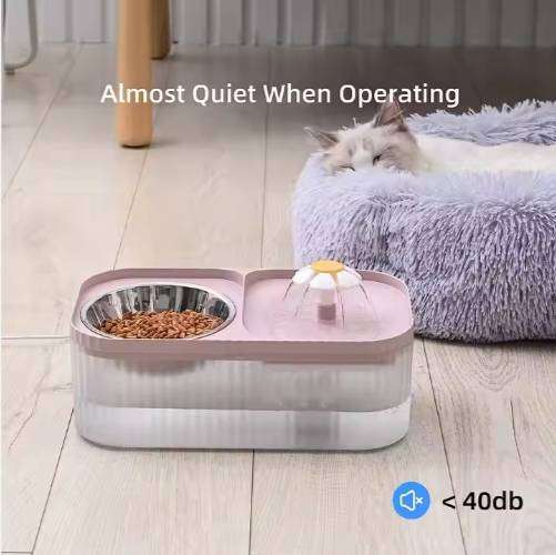 USB Plug Cat Water Fountain and Food Bowl for Dogs and Cats