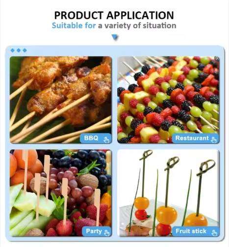 Kebab Rotating Bamboo Stick, Standard Natural Grill BBQ Bamboo Skewers