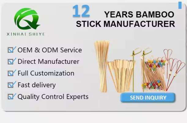 Kebab Rotating Bamboo Stick, Standard Natural Grill BBQ Bamboo Skewers