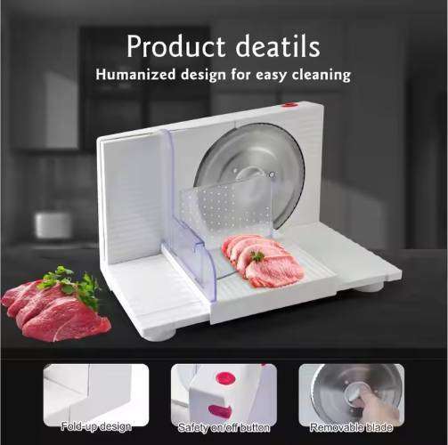 Electric Meat Slicer, Adjustable Thickness, Easy to Clean Perfect for Home & Small Res