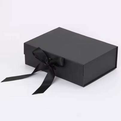 Cardboard Ribbon Magnetic Closure Folding Foldable Gift Boxes