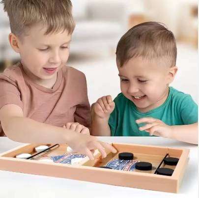 Wooden Two Person Catapult Chess Parent Child Interaction Children's Chess Wooden Battle Table Game