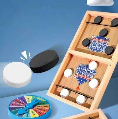 Wooden Two Person Catapult Chess Parent Child Interaction Children's Chess Wooden Battle Table Game