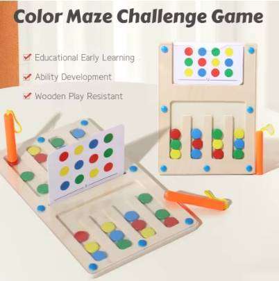 Colorful Maze Wooden Puzzle Toys Toddler Activity Counting and Color Sorting Fine Motor Skills Learn