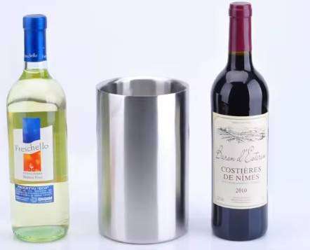 Double Wall Stainless Steel Ice Bucket Wine Cooler for One Bottle