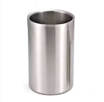 Double Wall Stainless Steel Ice Bucket Wine Cooler for One Bottle