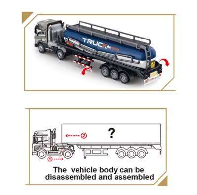 Kids Alloy Diecast Model Truck Toys Metal Friction Trailer Simulation Toys With Sound Light