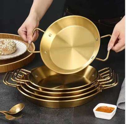 Hotel Spanish Paella Pan Stainless Steel Seafood Paella Pan for Cooking