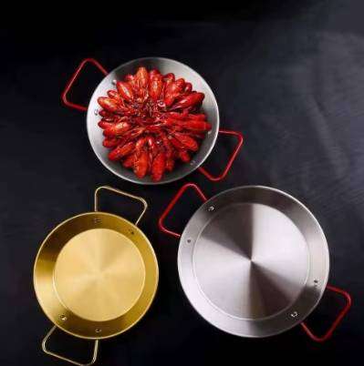 Hotel Spanish Paella Pan Stainless Steel Seafood Paella Pan for Cooking