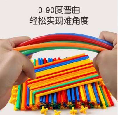 Building Toys Set 400PCS Straw Constructor with Educational Features Enhances Kids' Motor Skills