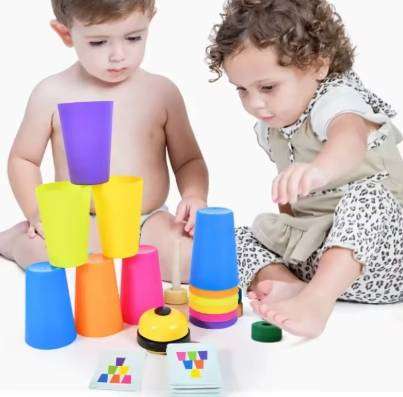 Interactive Two-Player Plastic ABS Battle Arena Cups Kids' Educational Toy for Brain Power