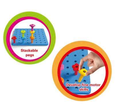 Creative Educational Toy Montessori Pegboard Kit Colorful Geometric Pegs Bricks Fine Motor Skills