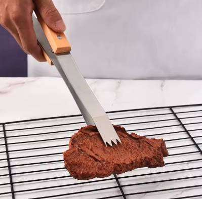 BBQ Stainless Steel Grill Three Sets Wooden Handle Fork Mini Shovel Clip