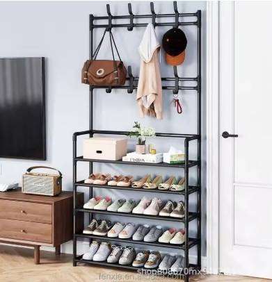 Shoe Rack With Hanging Coat Rack