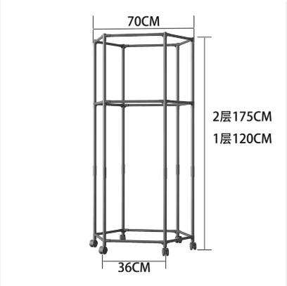 Multi-Functional Rotating Clothes Rack Floor-Standing Wheeled Metal Bracket for Tie Storage & Drying