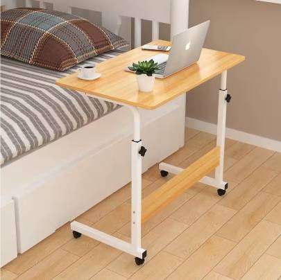 Wooden Removable Computer PC Desk Table Office Bedroom Dinner TV Table with Wheels
