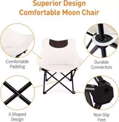 Lightweight Outdoor Folding Camping Cotton Moon Chair Outdoor