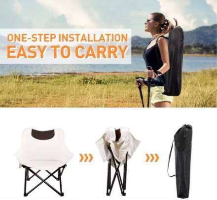 Lightweight Outdoor Folding Camping Cotton Moon Chair Outdoor