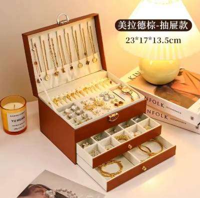 Velvet Gift Portable White Pink Multi Layer Travel Jewellery Organizer Case Luxury Jewelry Box