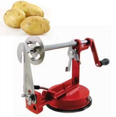 Red Spiral Twisted Stainless Steel Tornado Potato Cutter with Powerful Suction Base