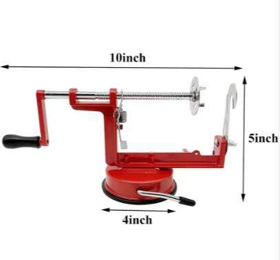 Red Spiral Twisted Stainless Steel Tornado Potato Cutter with Powerful Suction Base