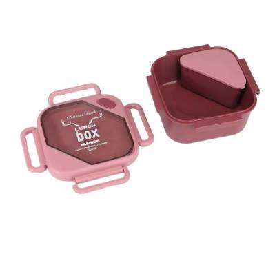 Plastic square Lunch Box with Drinking Cup Set