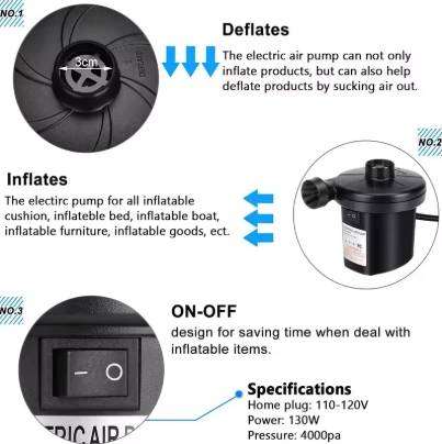 Mini Inflatable Pump Electric Air Cushion Camping Pump Portable