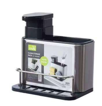 Durable Kitchen Bathroom Gadget Esay Clean Stainless Steel Sponge Holder Organizer Container Storage