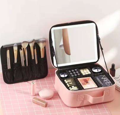 LED Large Capacity Professional Makeup Bag for Women Waterproof