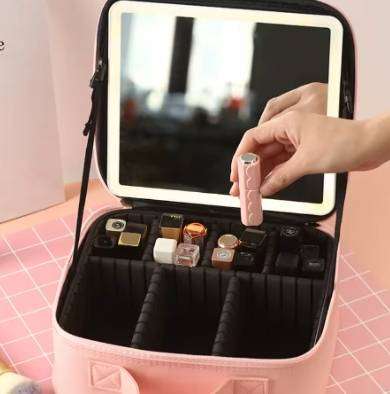 LED Large Capacity Professional Makeup Bag for Women Waterproof