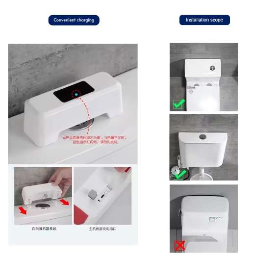 Rechargeable Motion Sensor Automatic Touchless Toilet Flush Aid