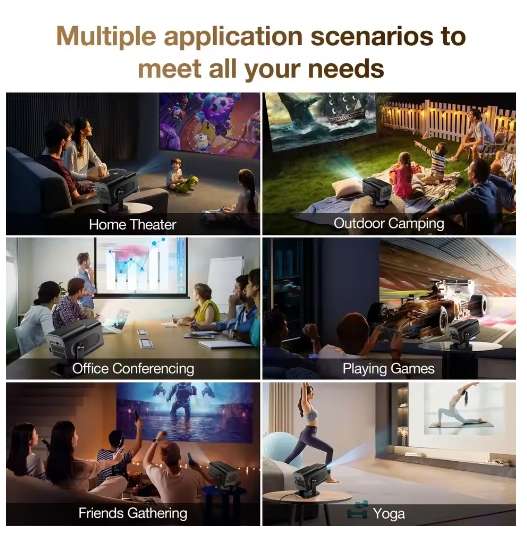 HD 1080P Video Mini Portable Home Projector